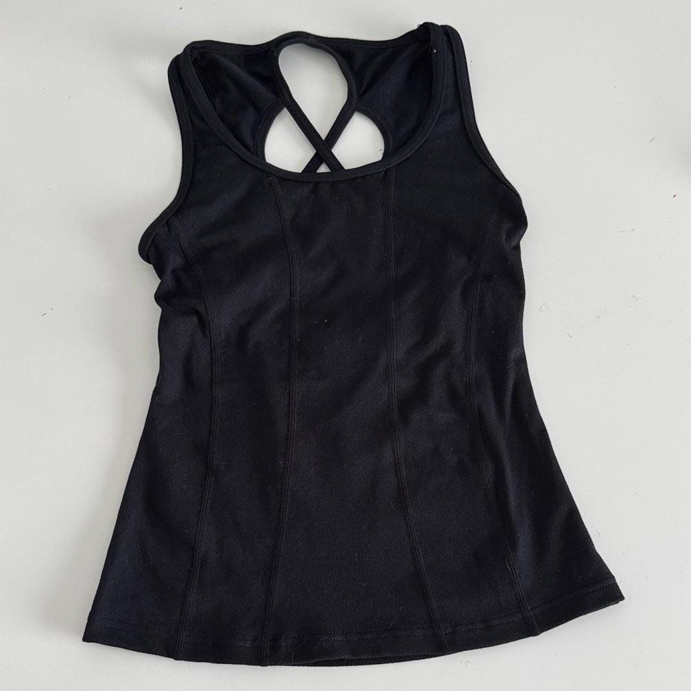 Capezio kids Black Sleeveless Athletic Top. Cut out back design. Size large